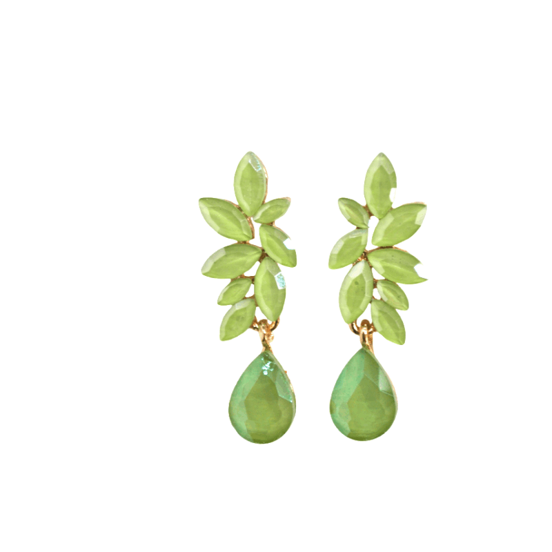 Pendientes ramillete verde lima