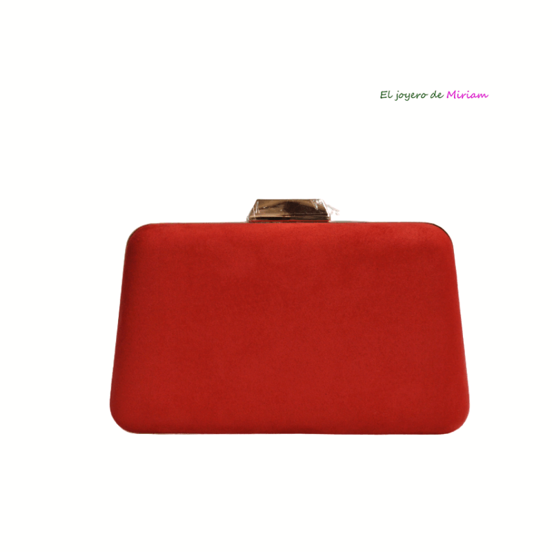 Bolso clutch rojo ovalado