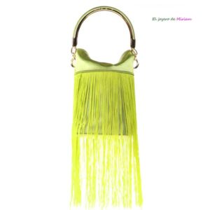 Bolso clutch flecos verde lima