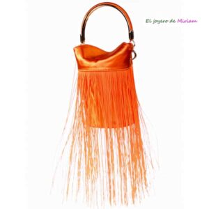 Bolso clutch naranja flecos