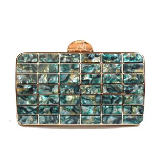 Clutch nácar verde combi