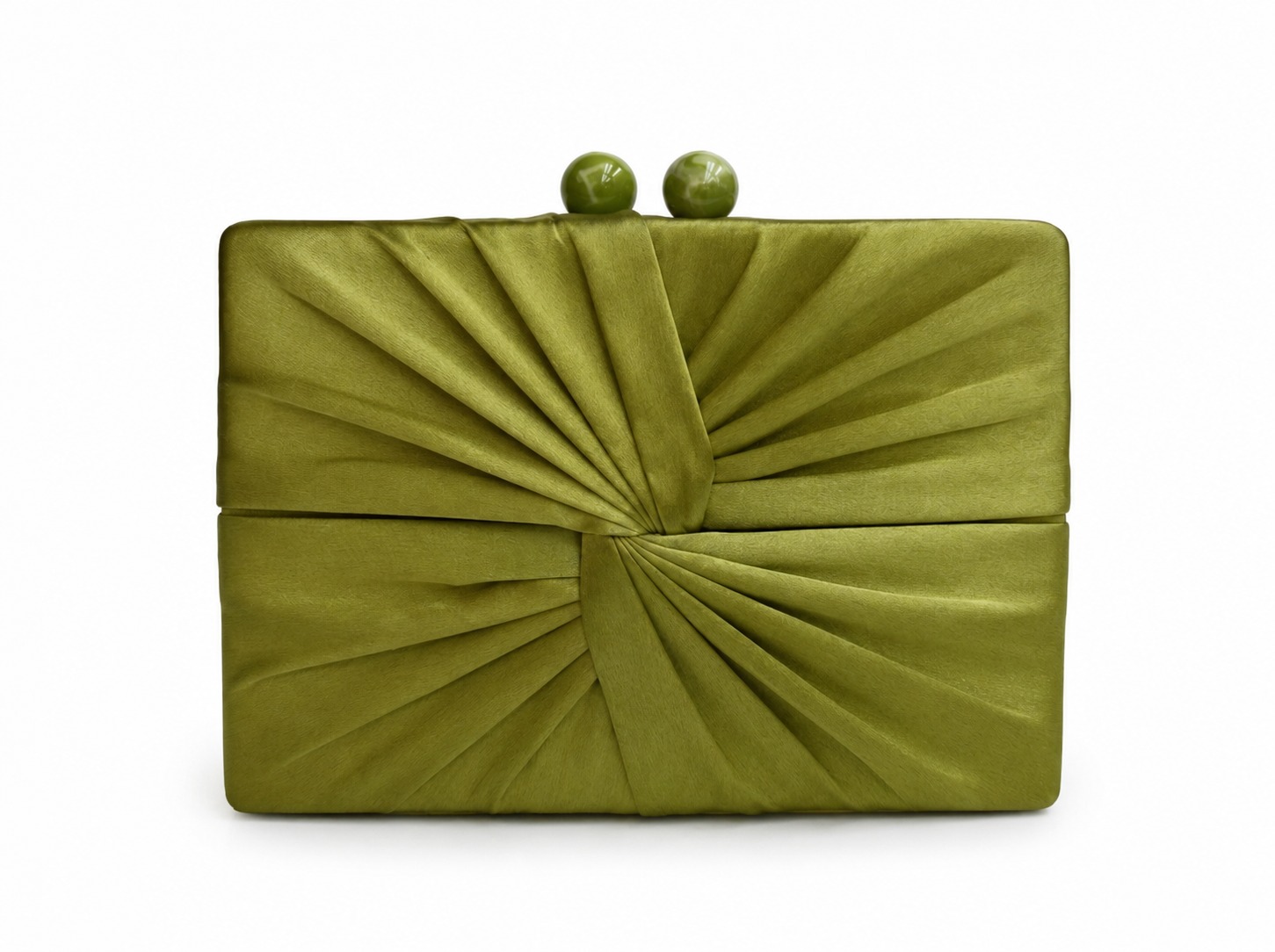 Cluch verde oliva raso frunce