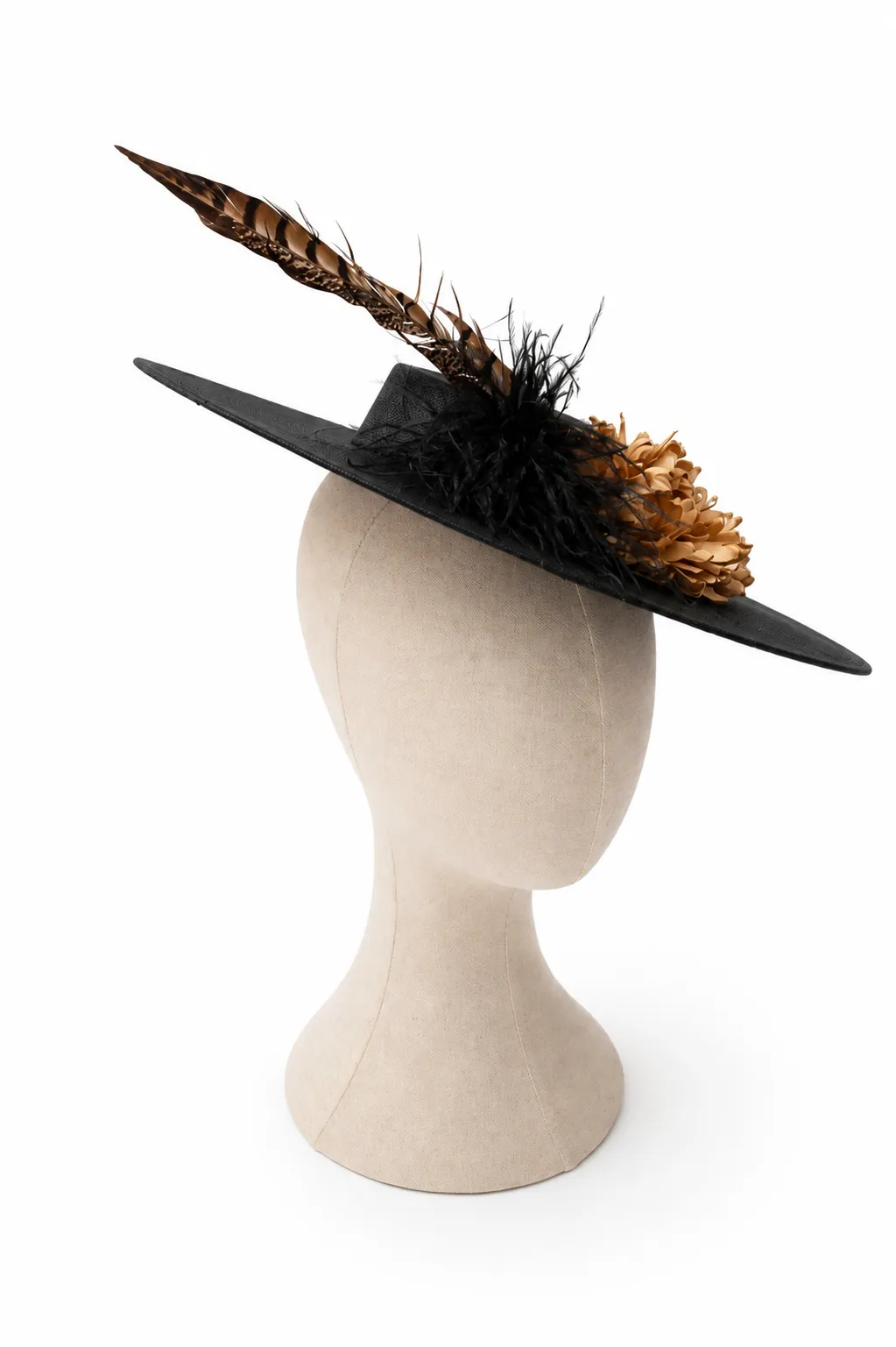 Tocado canotier negro - Imagen 2