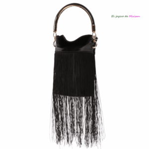 Bolso clutch negro flecos