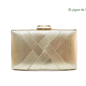 Bolso clutch dorado trenzado