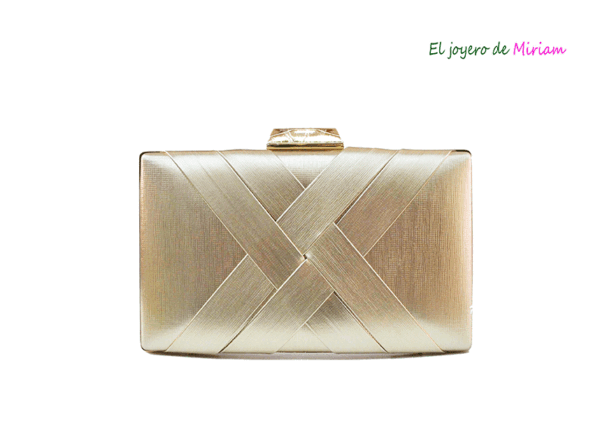 Bolso clutch dorado trenzado