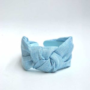 Diadema azul cielo rafia