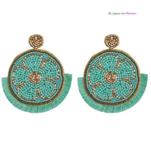 Pendientes turquesas y dorados