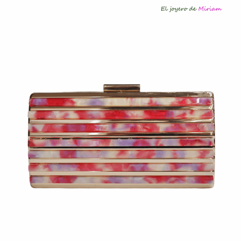 Bolso de fiesta clutch nácar combi