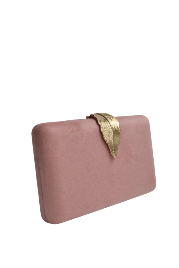 Clutch rosa maquillaje hoja - Imagen 2