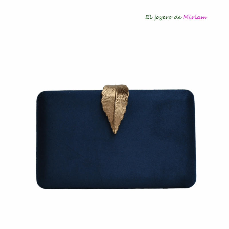 Clutch azul marino hoja