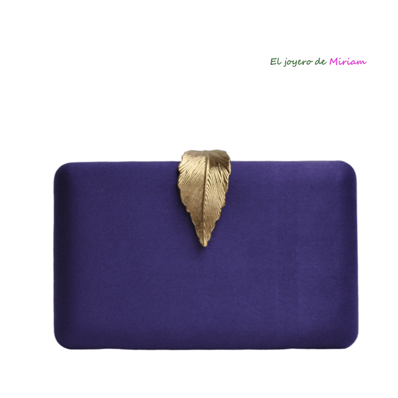 Bolso clutch morado hoja