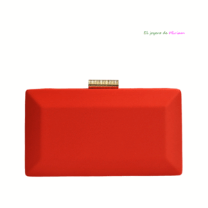 Bolso clutch raso naranja