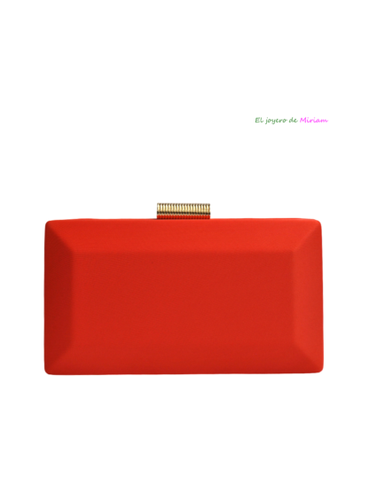 Bolso clutch raso naranja