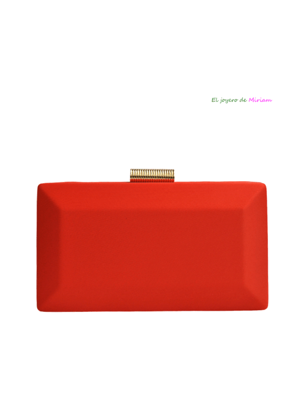 Bolso clutch raso naranja