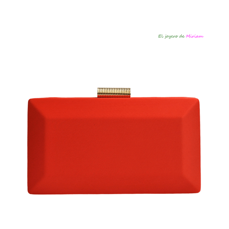 Bolso clutch raso naranja