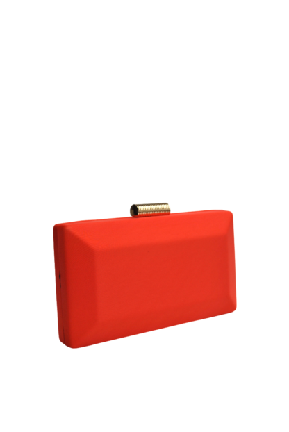 Bolso clutch raso naranja - Imagen 2