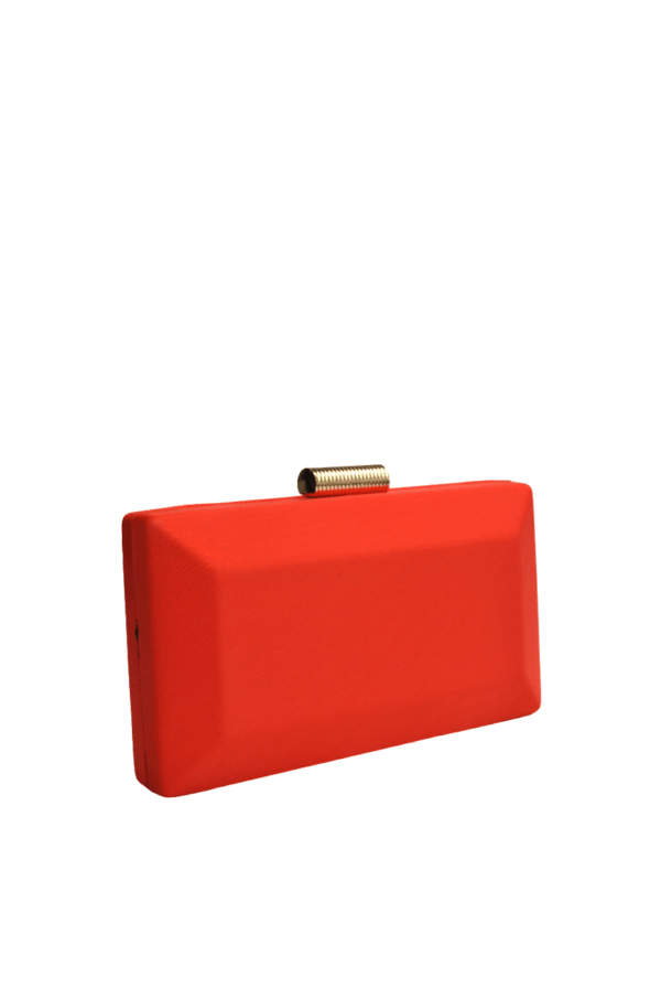 Bolso clutch raso naranja - Imagen 2