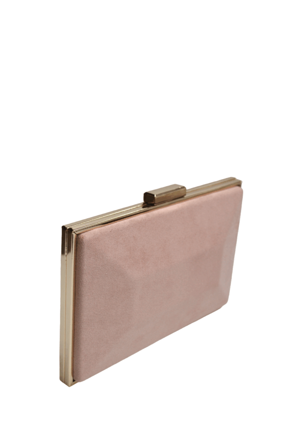 Clutch rosa nude y dorado - Imagen 2