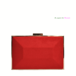 Bolso clutch rojo y dorado