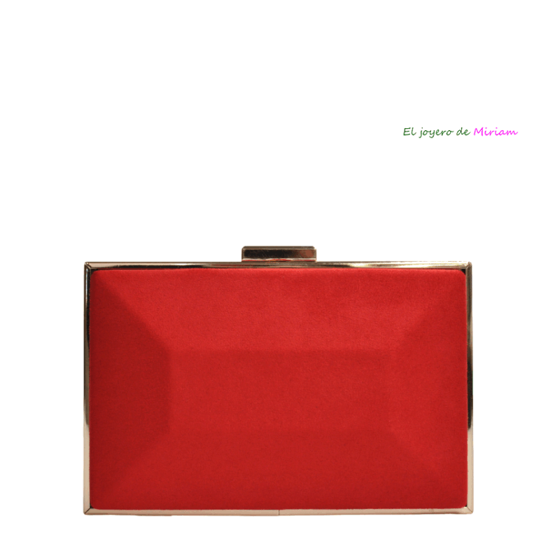 Bolso clutch rojo y dorado