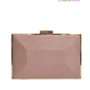 Clutch rosa nude y dorado