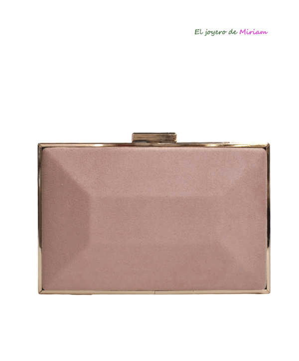Clutch rosa nude y dorado
