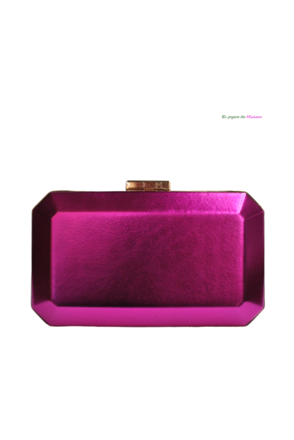 Bolso clutch fucsia metalizado