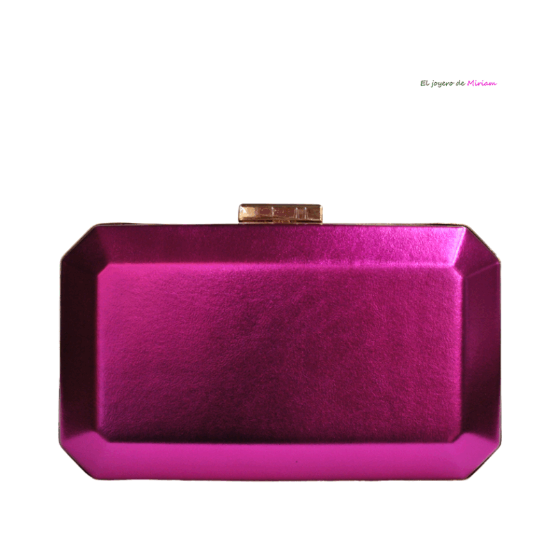 Bolso clutch fucsia metalizado