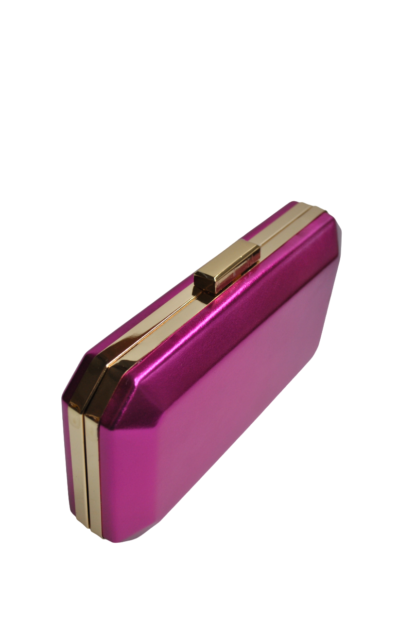 Bolso clutch fucsia metalizado - Imagen 2