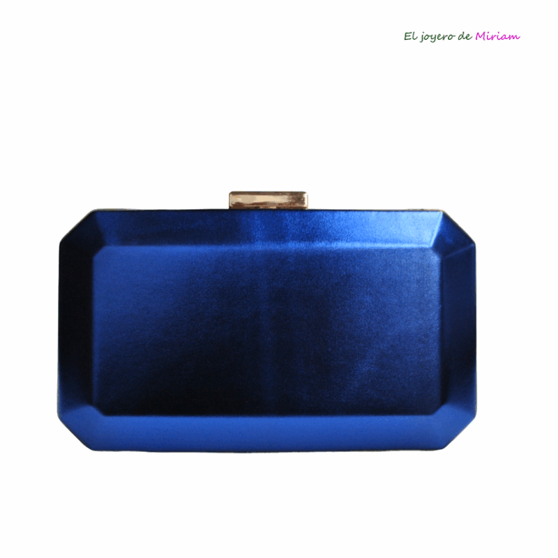 Bolso clutch azul metalizado