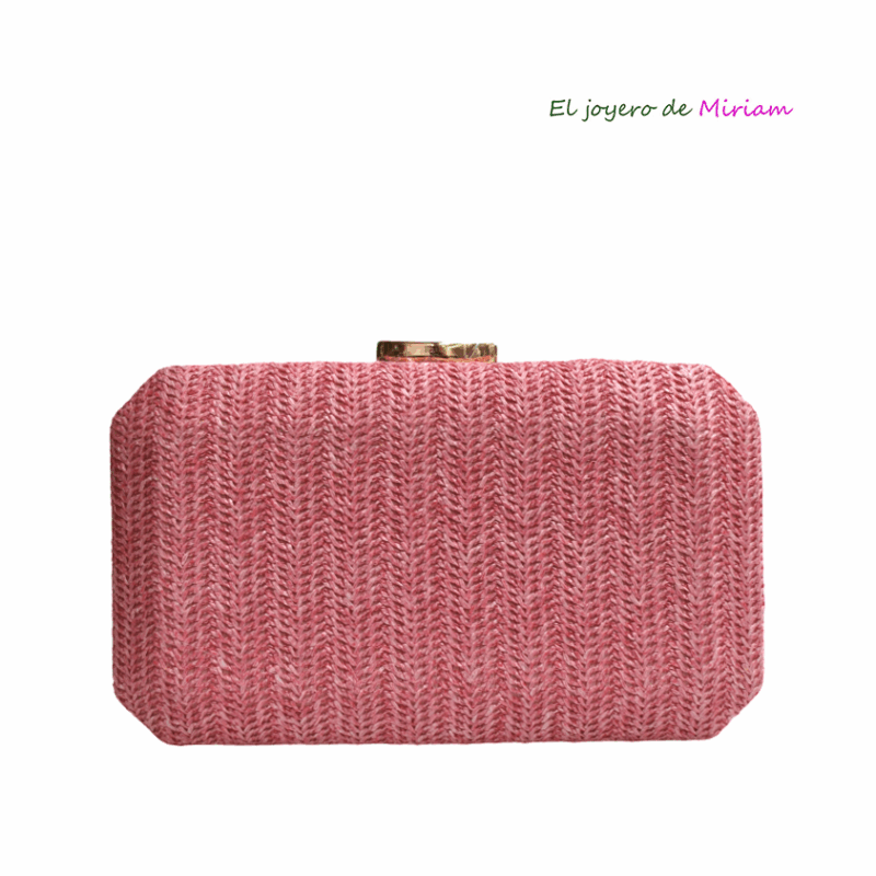 Clutch rafia rosa
