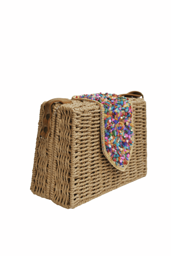 Bolso rafia solapa piedras - Imagen 3