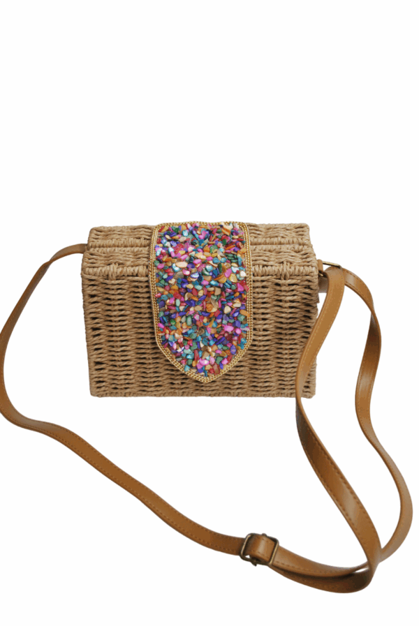 Bolso rafia solapa piedras - Imagen 5