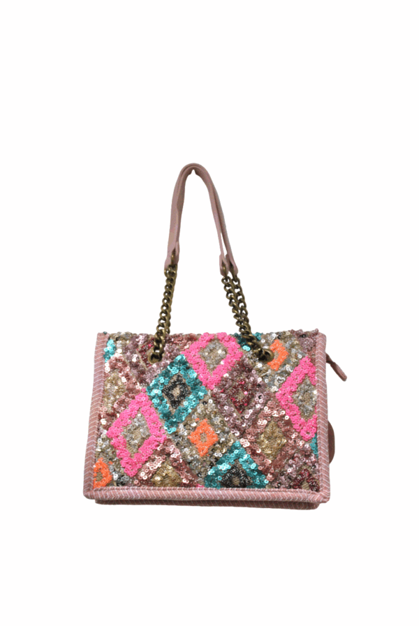 Bolso asas rosa lentejuelas - Imagen 5