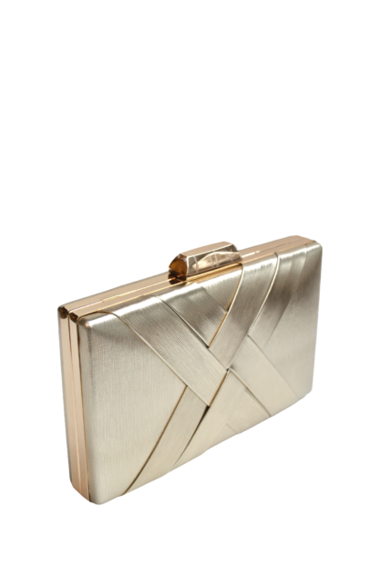 Bolso clutch dorado trenzado - Imagen 2