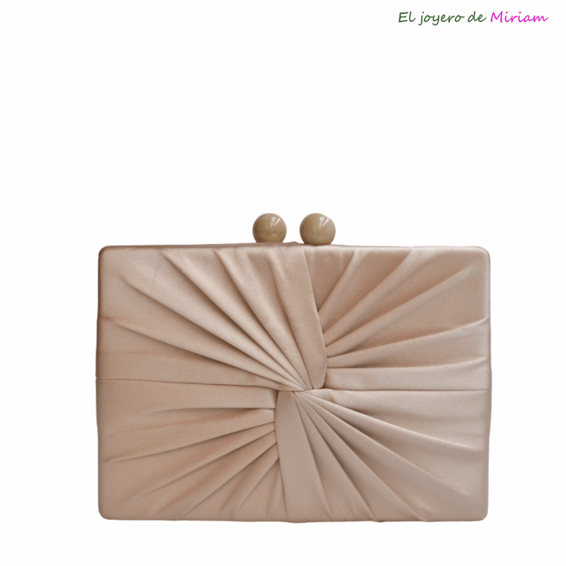 Bolso clutch raso beige