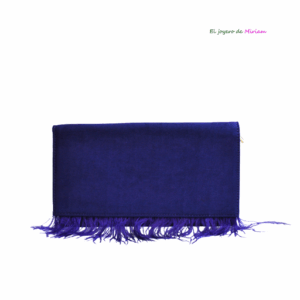 Cartera morada oscura plumas