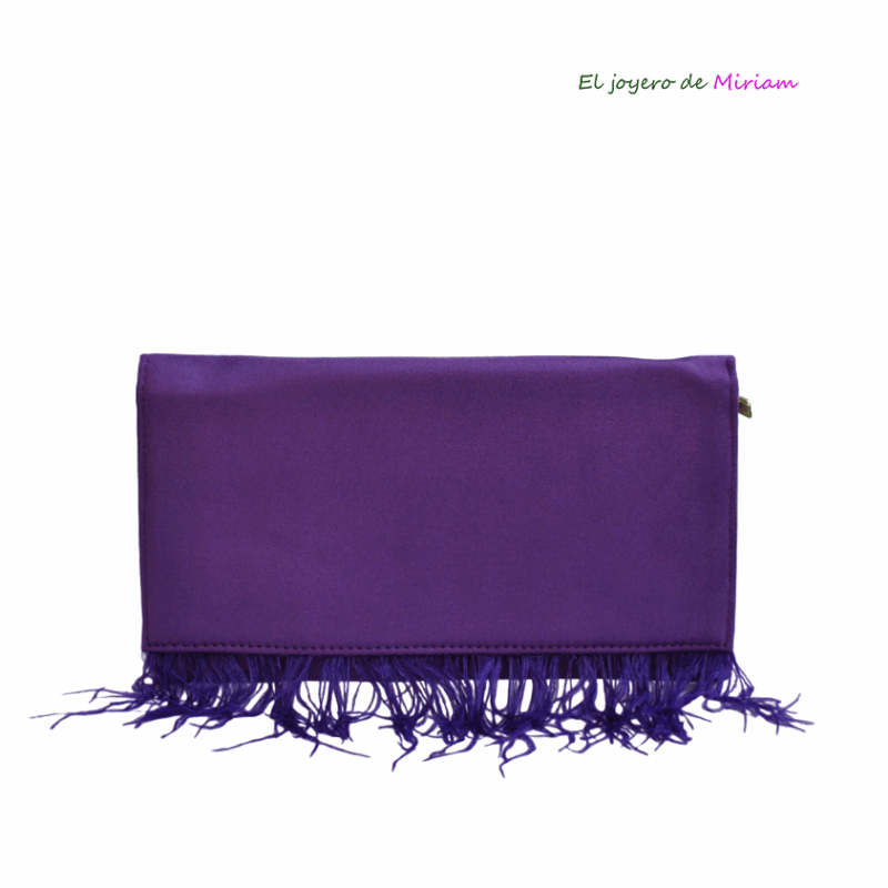 Cartera morada plumas