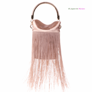 Clutch rosa nude flecos