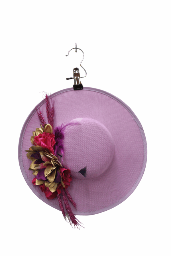 Tocado canotier malva - Imagen 4
