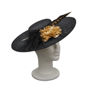 Tocado canotier negro