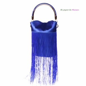 Clutch azul eléctrico flecos