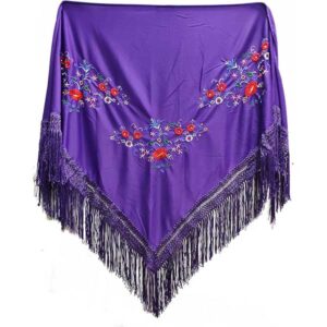 Mantoncillo morado bordado