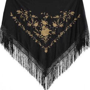 Mantoncillo negro y oro champagne