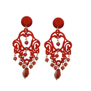 Pendientes flamenca rojos