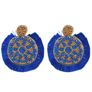 Pendientes azulones y dorados
