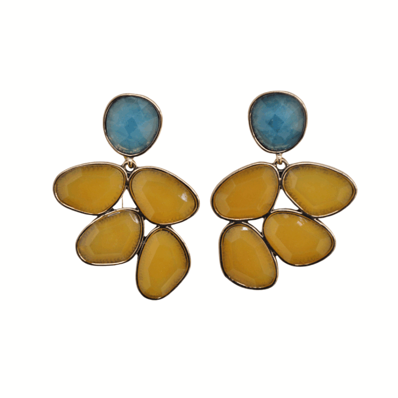 Pendientes mostaza y petróleo