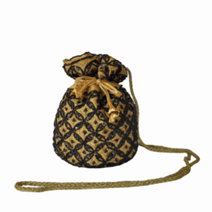 Bombonera negra y dorada