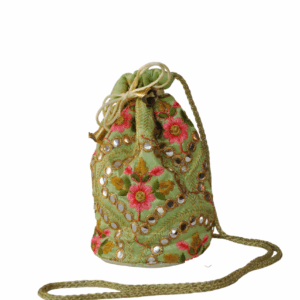 Bombonera verde bordada